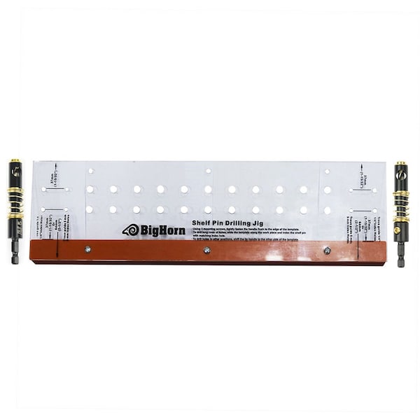 Big Horn Shelf Pin Drilling Jig with 1/4 Inch & 5mm Self Centering Bits 19653 - main